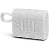 JBL GO 3 Speaker Bluetooth Portatile, Cassa Altoparlante Wireless con Design Compatto, Resistente ad Acqua e Polvere IPX67, fino a 5 h di Autonomia, USB, Bianco