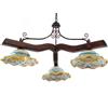 CERAMICHE CALTAGIRONE Lampadario legno 3 luci