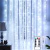 Yizhet Tenda Luminosa 3m x 3m 300 LED Tenda di Luci 8 Modalità, Luci per Tendina con Telecomando e Timer Luci di Tenda LED Impermeabile IP65 per Festa, Matrimonio, Natale (Bianco Freddo)