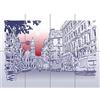 Artery8 - Poster gigante con illustrazione del paesaggio urbano italiano (8 sezioni)