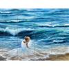 Artery8 Lady Wearing White By The Sea XL Giant Panel Poster (8 Sections) Manifesto