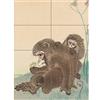 Artery8 Ohara Koson Two Monkeys With Butterfly Painting XL Giant Panel Poster (8 Sections) Scimmia La farfalla Pittura Manifesto