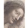 Artery8 Da Vinci Head Virgin Three-Quarter View Facing Right Drawing XL Giant Panel Poster (8 Sections) Visualizza Disegno Manifesto