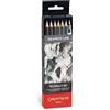 Caran d'Ache Set di matite in grafite con pennello ad acqua, verniciabili ad acqua, ideali per lavori preparatori, 6 pezzi (confezione da 1)