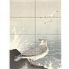 Artery8 Ohara Koson Seagull On Rock Japanese Painting XL Giant Panel Poster (8 Sections) Roccia giapponese Pittura Manifesto