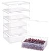 BENECREAT 6 Pack Contenitori in Scatola di Plastica Trasparente 14.4x10.8x4.75cm con Coperchi per Perline, Monete, Spille di Sicurezza e Altri Oggetti digioielli Artigianali