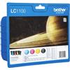 Brother Multipack Nero / Ciano / Magenta / Giallo Lc-1100 Lc1100Valbpdr 1425 Pagine Confez Originale