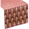 Eurofirany Tovaglia, Motivo Geometrico, Decorazione, Runner da tavola in Velluto Elegante 1 Pezzo, Poliestere, Bordeaux, 40 x 140 cm