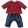Corolle- Marinière & Pantalon pour poupon 30cm Indumento per Bambole, Tinta Unita, Colore Blu, 110390