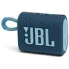 JBL GO 3 Speaker Bluetooth Portatile, Cassa Altoparlante Wireless con Design Compatto, Resistente ad Acqua e Polvere IPX67, fino a 5 h di Autonomia, USB, Blu