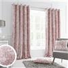 Catherine Lansfield Velluto schiacciato Tende con Occhielli, Poliestere, Blush, Eyelet Curtains-66x72 inch