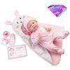 JC TOYS - Bambola La Newborn appena nata da 38 cm è in vinile morbido, include tutina e 5 accessori, rosa, disegnata in Spagna da Berenguer, +2 anni