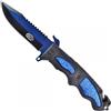 V-STORM COLTELLO LAMA LISCIA BLU-NERO CON FRANGIVETRO E TAGLIA CINTURA