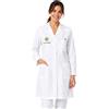 WOMEN'S WHITE PURE COMBED COTTON MEDICAL COAT MADE IN ITALY - Customizable with your logo
