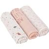LÄSSIG Coperta Puck per neonati Panno di garza Set di 3 pezzi in cotone 80 x 80 cm/Heavenly soft Swaddle L Garden Explorer Snail