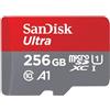 SanDisk Ultra microSDXC UHS-I memory card 256 GB+adapter (for Android smartphones and tablets and MIL cameras, A1, C10, U1, 120 MB/s transfer)