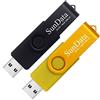 SunData Chiavetta USB 16GB 2 Pezzi PenDrive Girevole USB2.0 Flash Drive Thumb Drive Memoria Stick per Archiviazione Dati con Luce LED (2 colori: Nero Oro)