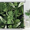 Bonhause Tenda Doccia Foglie di Palma Tropicale Pianta Verde Tende per Doccia in Poliestere Impermeabile Antimuffa Lavabile Tende Bagno 180 x 180 cm con 12 Ganci