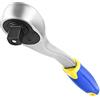 S&R Chiave a Cricchetto 1/2 Reversibile con Manico Curvo Professionale. Lungo 26 cm - 45 Denti