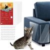 VavoPaw Protezione Graffi Gatto [10 Pezzi], Protezioni per Mobili per Divani Nastro Adesivo Antigraffi per Gatti e Cani Autoadesive Trasparente PVC con Viti Antigraffio Protector per Divano - Bianco