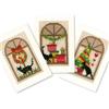 VERVACO Kit Punto Croce Contato Atmosfera Natalizia Set da 3 Biglietti con Finestra per Punto Croce 10,5 x 15 cm Set Fai da Te Creativo Adulti Ricamate Accessori per Lavoretti Creativi
