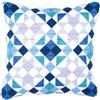 VERVACO Kit Gobelin Cuscino Set Ricamo Principianti Triangoli Blu-Grigi Mezzo Punto Lungo Kit Hobby Creativi Adulti ca. 40 x 40 cm Ricamo Punto Croce Prestampato Cuscini Decorativi Divano