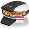 Cloer 1621 macchina per waffle per waffle a cuore classico, 930 W, dimensione waffle 15,5 cm, livello di doratura a scelta continua, bianco, metallo