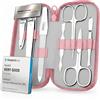 marQus Solingen Set Manicure Uomo e Donna - Kit da 7 Pezzi con morbido Etui in Vera Pelle. Include Forbicine e strumenti di qualità per Mani e Piedi. Perfetto per viaggi e cura elegante delle Unghie