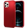 Spigen Cover Thin Fit Compatibile con iPhone 12 Compatibile con iPhone 12 Pro - Rosso