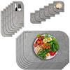 VILSTO Tovagliette Colazione 18 Pezzi, Tovagliette Americana Lavabili, Tovagliette Non-scivolose Resistenti al Calore, Tovagliette per Tavolo da Casa e Cucina, Grigio Chiaro