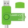 leizhan Chiavetta USB 64GB,Flash Drive USB 3.0 OTG Memory Stick per Telefono Huawei Samsung Android Tablet Mac PC-Verde
