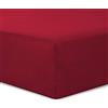 VISION Lenzuolo con angoli matrimoniale, 2 persone, 140 x 190cm con altezza da 25cm, Rosso, 100% Cotone
