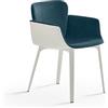 KNOLL poltroncina KN06 con basamento bianco, cuscino e schienale imbottiti - KN062-C