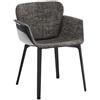KNOLL poltroncina KN06 con basamento nero, cuscino e schienale imbottiti - KN061-C