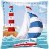 VERVACO Kit Cuscino Punto Croce Faro Set Ricamo Principianti Cuscini Gobelin Decorativi ca. 40 x 40 cm Accessori per Lavoretti Creativi DIY Casa Decor Hobby Adulti Cross Stitch
