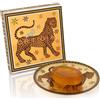 Ortigia Piattino Vetro con Sapone Ambra Nera 40 gr