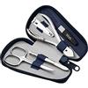 marQus Set Manicure per Uomo e Donna - Kit professionale da 5 Pezzi con Forbicine e Custodia in Vera Pelle. Ideale per la cura di Mani e Piedi, perfetto per viaggi e uso quotidiano. Elegante e funzionale