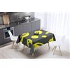 Bonamaison, Antimuffa, Antimacchia, Asciugatura rapida, Impermeabile, Lavabile in lavatrice, 100% Poliestere, Tovaglia Moderno, Giallo neon, fumi, 140 x 140 Cm - Progettato e Prodotto in Turchia