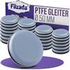 Filzada® 26x Piedini per mobili autoadesivo in Teflon - Ø 50 mm (tondo) - Scivoli per mobili professionali/scivoli per tappeti in PTFE (teflon)