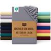 Utopia Bedding Lenzuolo con Angoli Una Piazza - 90x200cm - Grigio - Certifié Oeko-TEX - Microfibra di Poliestere Spazzolato -Lenzuolo sotto con Angoli Elasticizzato