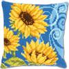 VERVACO Kit Cuscino Punto Croce Girasoli sul Blu Set Ricamo Principianti Cuscini Gobelin Decorativi ca. 40 x 40 cm Accessori per Lavoretti Creativi DIY Casa Decor Hobby Adulti Cross Stitch