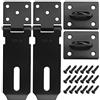 QIMEI-SHOP Chiavistello Porta Lucchetto Hasp in Acciaio Inossidabile 4 Pollici con Viti per Porte in Legno Finestre Cassetta Degli Attrezzi Nero 2 Pezzi