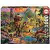 Educa - Puzzle 1000 pezzi Terra di dinosauri | Puzzle preistoria | Misura 68x48 cm | Include colla Fix | Per adulti 14+ (17655)