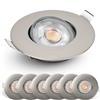 EMOS Faretti LED da Incasso per Cartongesso 5W / 450 Lumen | Faretti LED soffitto da incasso 3000K Luce Bianco caldo | Set di 6 pezzi Spot LED Orientabili a 50°, Rotondi e Ultra Piatti in argento
