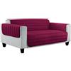 Italian Bed Linen Datex Elegant Copri Divano a Doppia Faccia in Microfibra Anallergica, Multicolore (Bordeaux/Grigio Scuro), 3 Posti