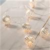 Lights4fun Catena Luminosa con 10 Sfere ellittiche in filigrana Argento con lampadine LED a Batteria
