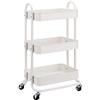 Amazon Basics Carrello con ruote a 3 scomparti, bianco