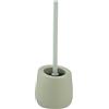 WENKO Spazzolino da bagno Badi verde lime ceramica - Portascopino WC con ciuffo in silicone e puliscibordo, Ceramica, 13.5 x 38 x 13.5 cm, Verde