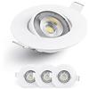 EMOS Faretti LED da Incasso per Cartongesso 5W / 450 Lumen | Faretti LED soffitto da incasso 3000K Luce Bianco caldo | Set di 3 pezzi Spot LED Orientabili a 50°, Rotondi e Ultra Piatti in bianco
