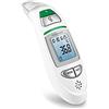 medisana TM 750 digitale 6in1 termometro clinico Termometro auricolare per neonati, bambini e adulti, termometro frontale con allarme visivo di febbre, funzione di memoria e misurazione di liquidi